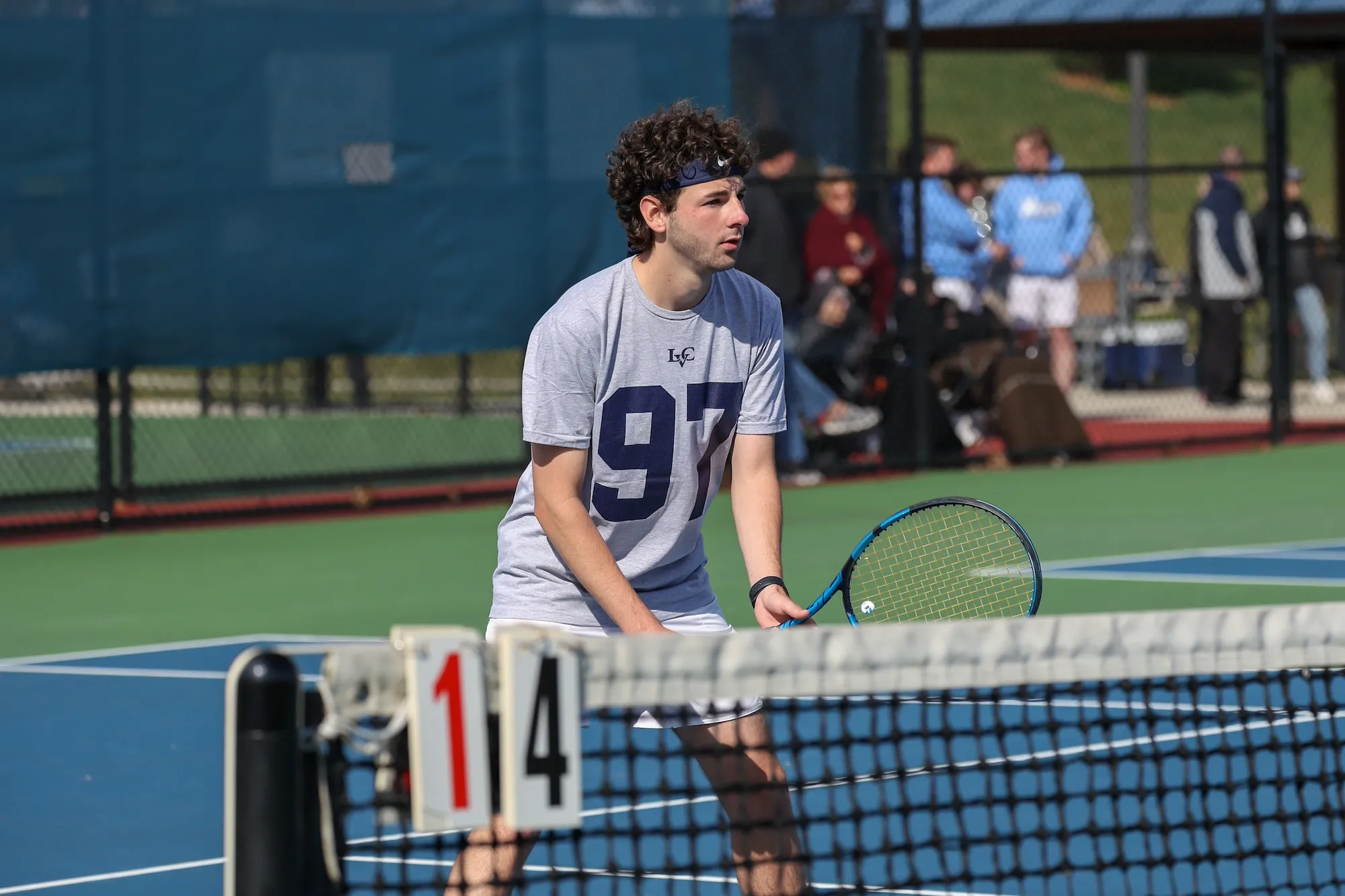 Brady McLucas on the tennis court for LVC